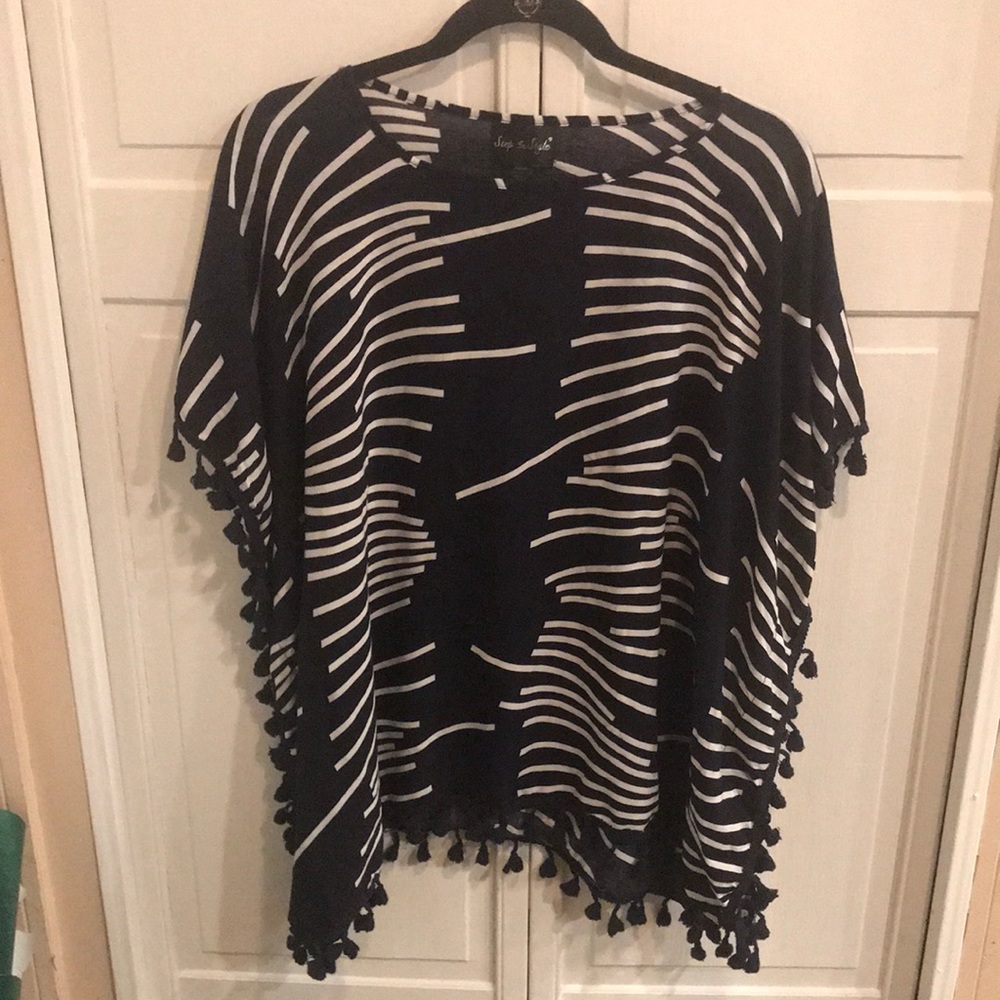 Swim suit cover up !  Cute little navy and white cover up